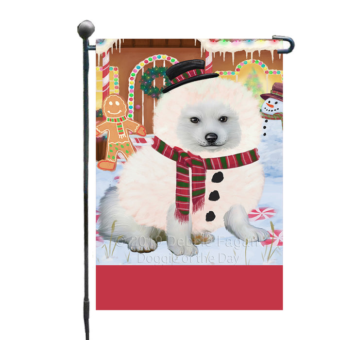 Personalized Gingerbread Candyfest American Eskimo Dog Custom Garden Flag GFLG63895