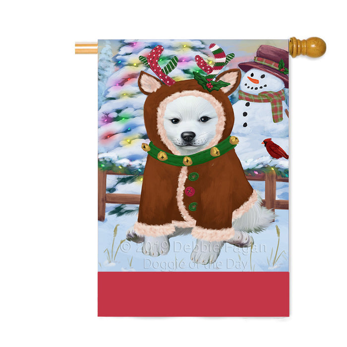 Personalized Gingerbread Candyfest American Eskimo Dog Custom House Flag FLG63679