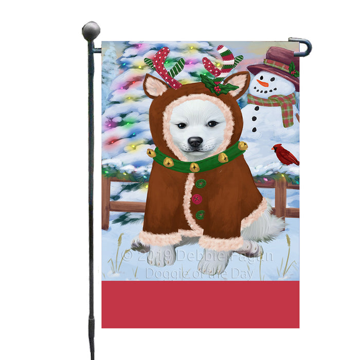 Personalized Gingerbread Candyfest American Eskimo Dog Custom Garden Flag GFLG63896