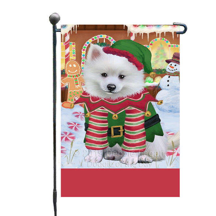 Personalized Gingerbread Candyfest American Eskimo Dog Custom Garden Flag GFLG63897