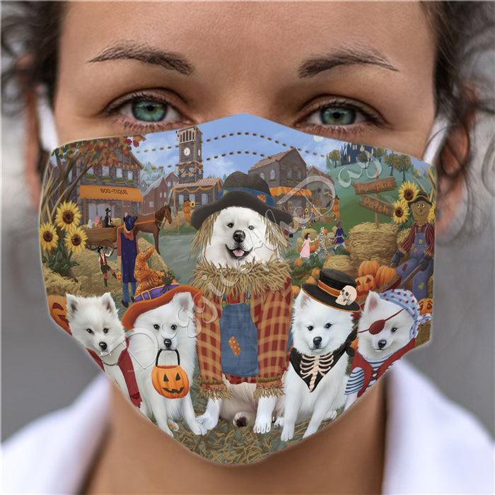 Halloween 'Round Town American Eskimo Dogs Face Mask FM49916