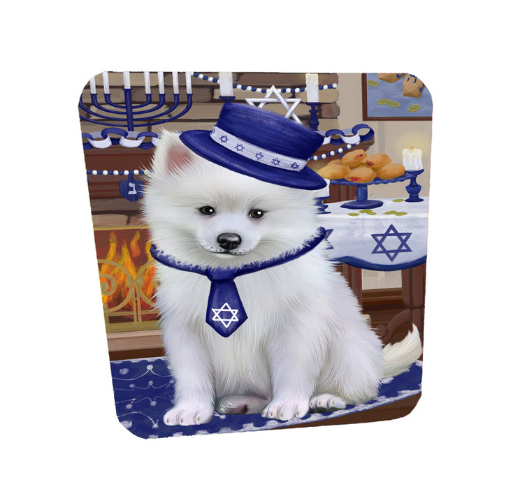 Happy Hanukkah Family Alaskan Malamute Dogs Coasters Set of 4 CSTA57593