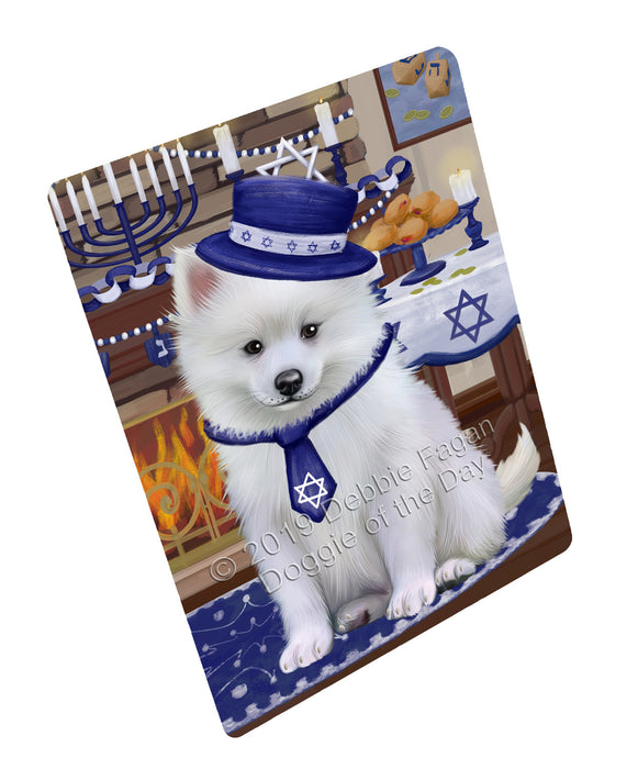 Happy Hanukkah Family and Happy Hanukkah Both American Eskimo Dog Magnet MAG77377 (Small 5.5" x 4.25")