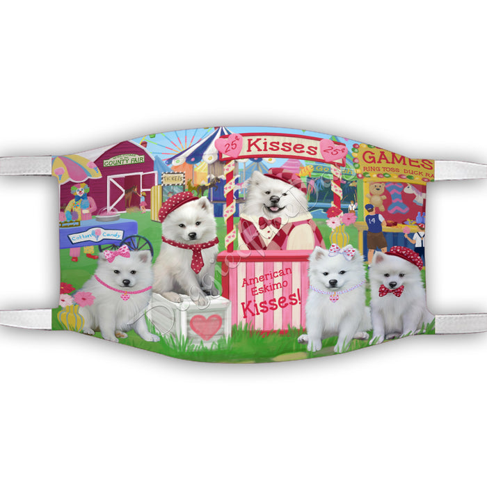 Carnival Kissing Booth American Eskimo Dogs Face Mask FM48007