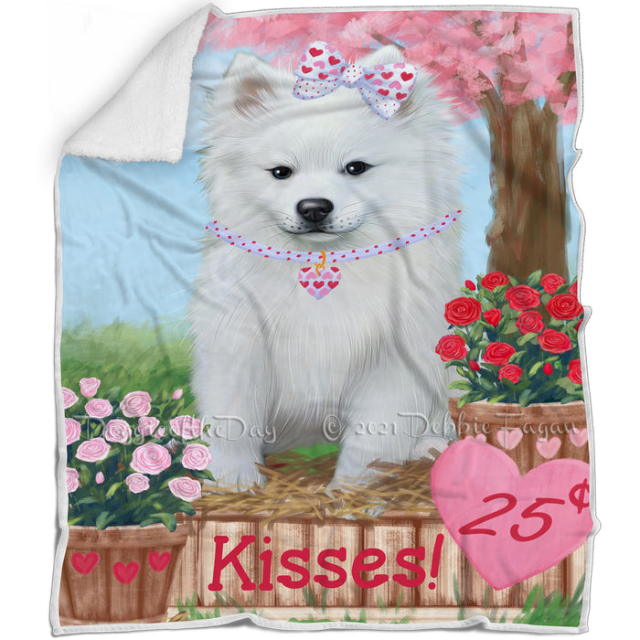 Rosie 25 Cent Kisses American Eskimo Dog Blanket BLNKT121503
