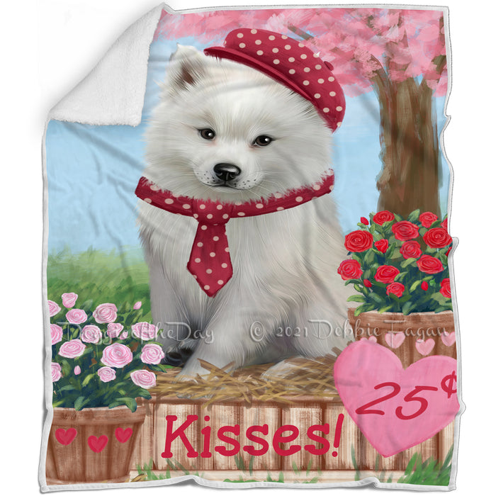 Rosie 25 Cent Kisses American Eskimo Dog Blanket BLNKT121512