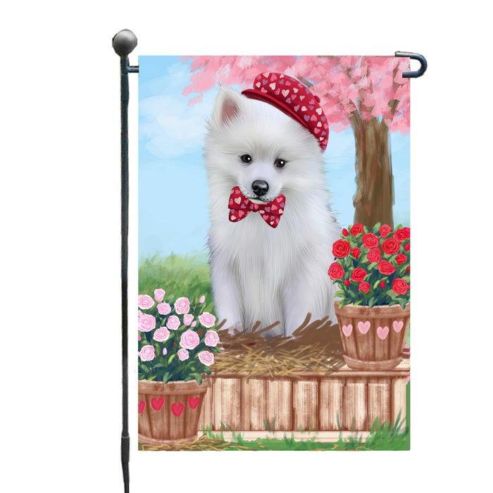 Personalized Rosie 25 Cent Kisses American Eskimo Dog Custom Garden Flag GFLG64619