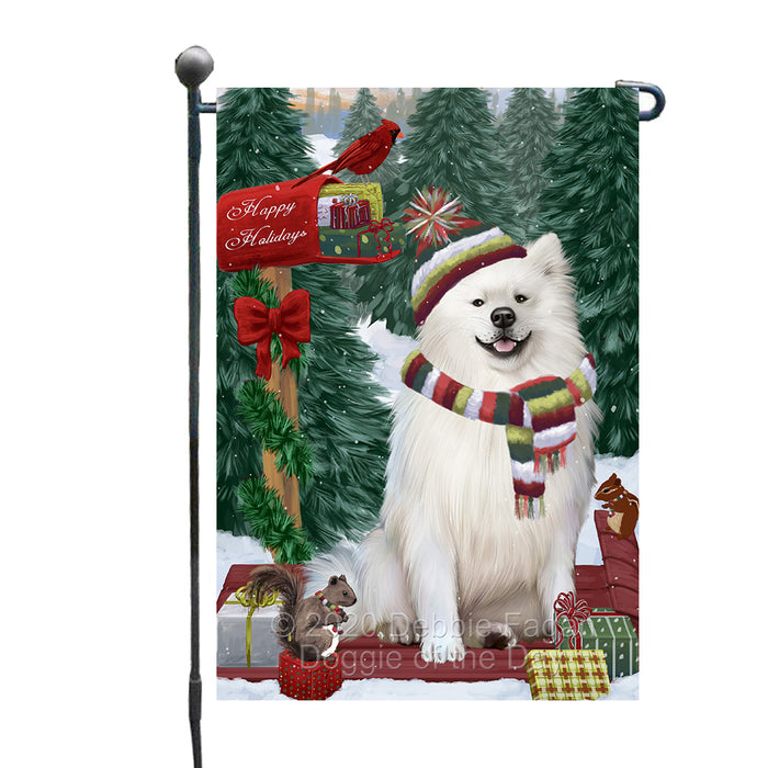 Christmas Woodland Sled American Eskimo Dog Garden Flags Outdoor Decor for Homes and Gardens Double Sided Garden Yard Spring Decorative Vertical Home Flags Garden Porch Lawn Flag for Decorations GFLG68369