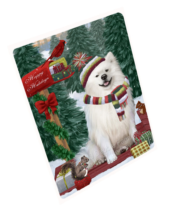 Christmas Woodland Sled American Eskimo Dog Cutting Board - For Kitchen - Scratch & Stain Resistant - Designed To Stay In Place - Easy To Clean By Hand - Perfect for Chopping Meats, Vegetables, CA83708