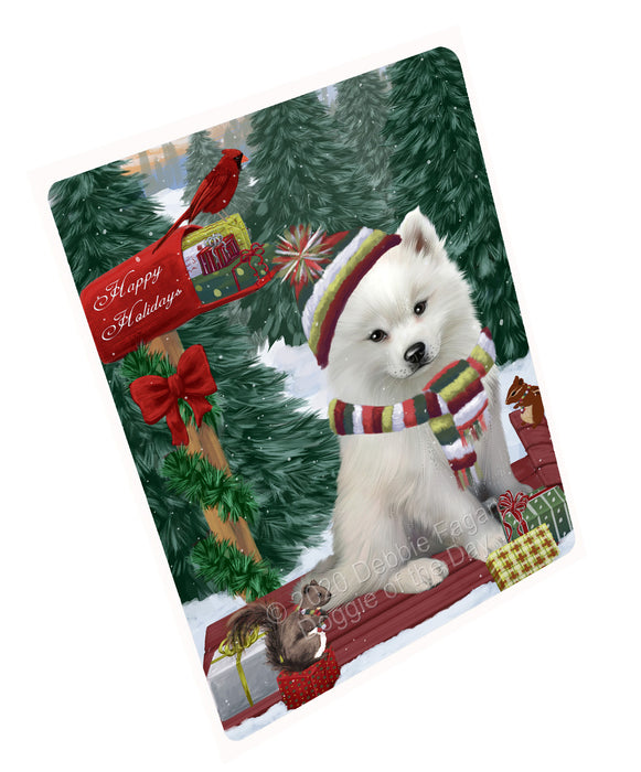 Christmas Woodland Sled American Eskimo Dog Cutting Board - For Kitchen - Scratch & Stain Resistant - Designed To Stay In Place - Easy To Clean By Hand - Perfect for Chopping Meats, Vegetables, CA83710