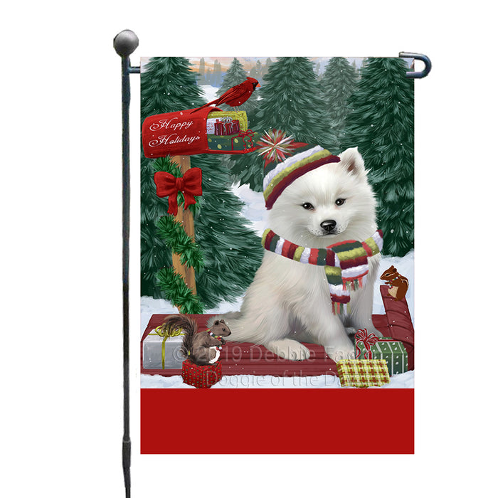 Personalized Merry Christmas Woodland Sled  American Eskimo Dog Custom Garden Flags GFLG-DOTD-A61467