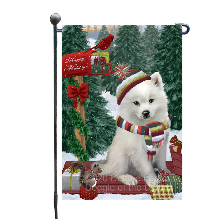 Christmas Woodland Sled American Eskimo Dog Garden Flags Outdoor Decor for Homes and Gardens Double Sided Garden Yard Spring Decorative Vertical Home Flags Garden Porch Lawn Flag for Decorations GFLG68370
