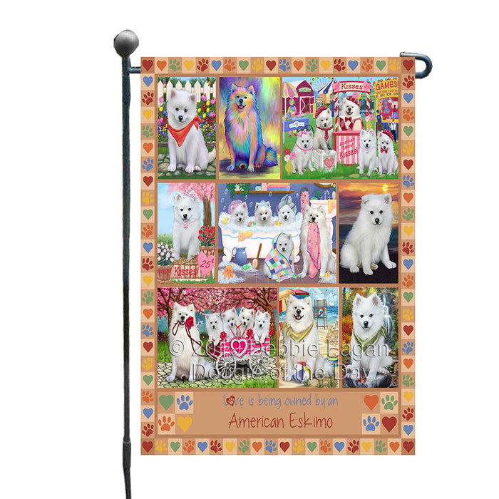 Love is Being Owned American Eskimo Dog Beige Garden Flag GFLG65363