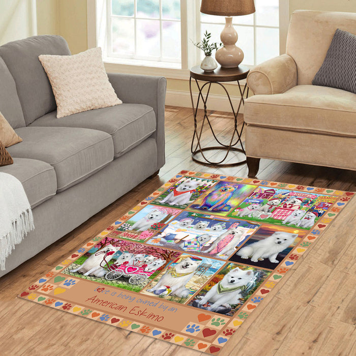 Love is Being Owned American Eskimo Dog Beige Area Rug