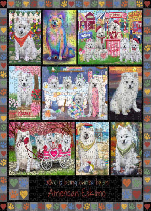 Love is Being Owned American Eskimo Dog Grey Puzzle with Photo Tin PUZL98176