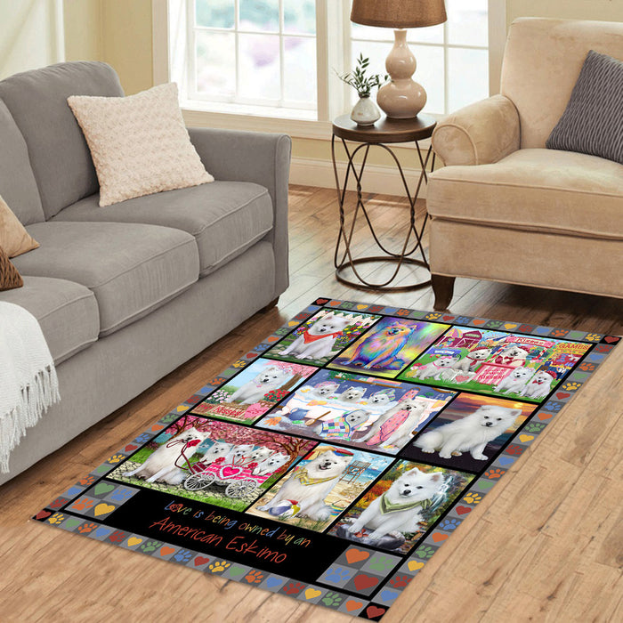 Love is Being Owned American Eskimo Dog Grey Area Rug