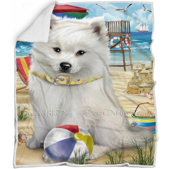 Pet Friendly Beach American Eskimo Dog Blanket BLNKT65226