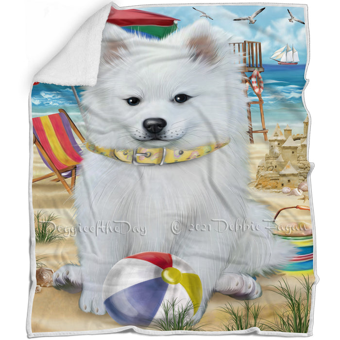 Pet Friendly Beach American Eskimo Dog Blanket BLNKT65235