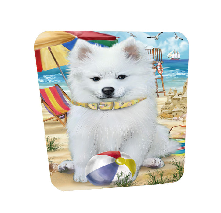 Pet Friendly Beach American Eskimos Dog Coasters Set of 4 CSTA58118
