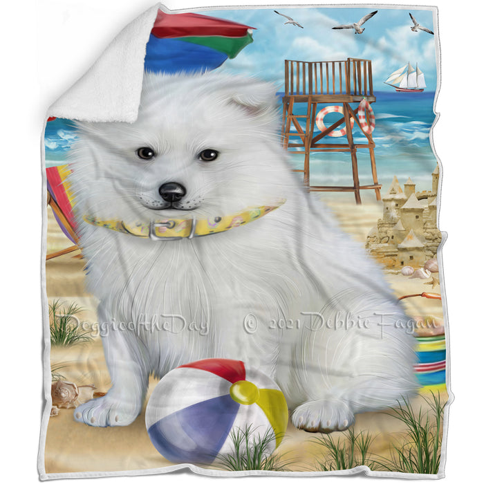 Pet Friendly Beach American Eskimo Dog Blanket BLNKT65244