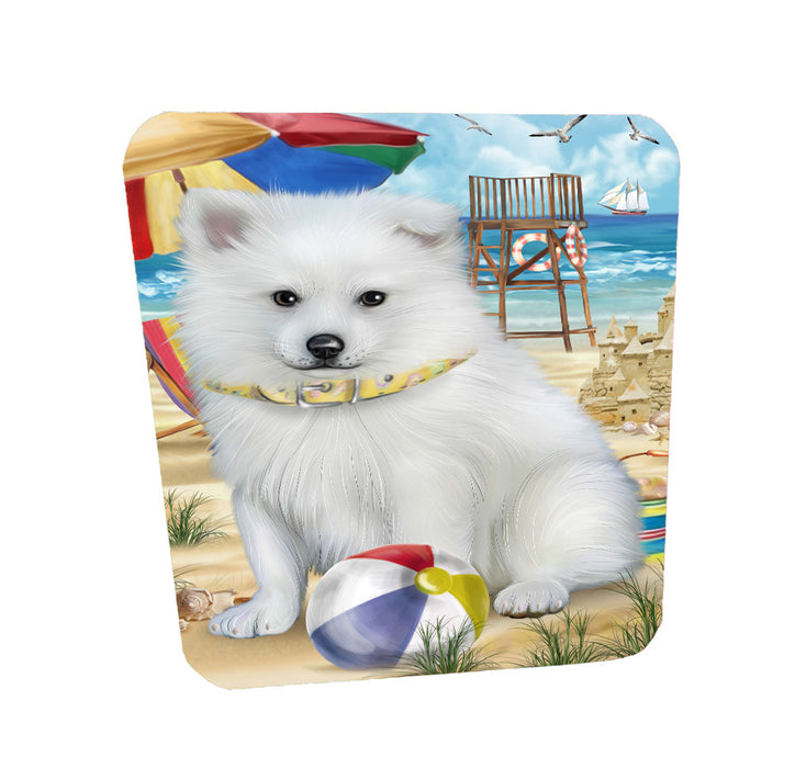 Pet Friendly Beach American Eskimos Dog Coasters Set of 4 CSTA58119