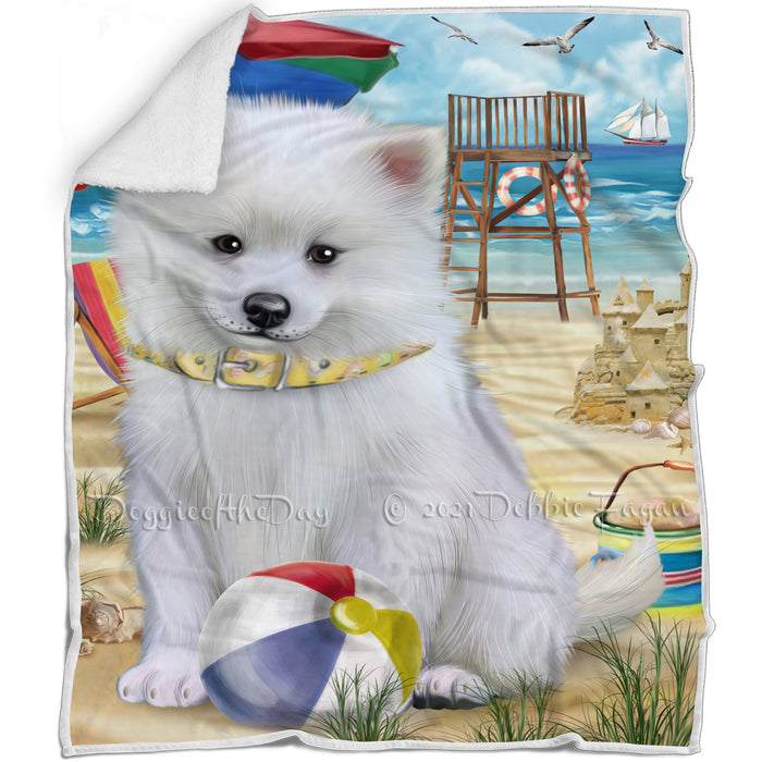 Pet Friendly Beach American Eskimo Dog Blanket BLNKT65253