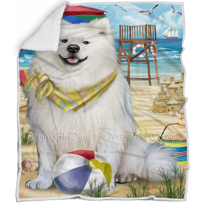 Pet Friendly Beach American Eskimo Dog Blanket BLNKT65262
