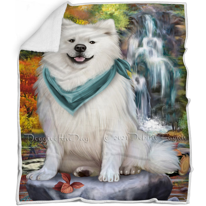 Scenic Waterfall American Eskimo Dog Blanket BLNKT62679