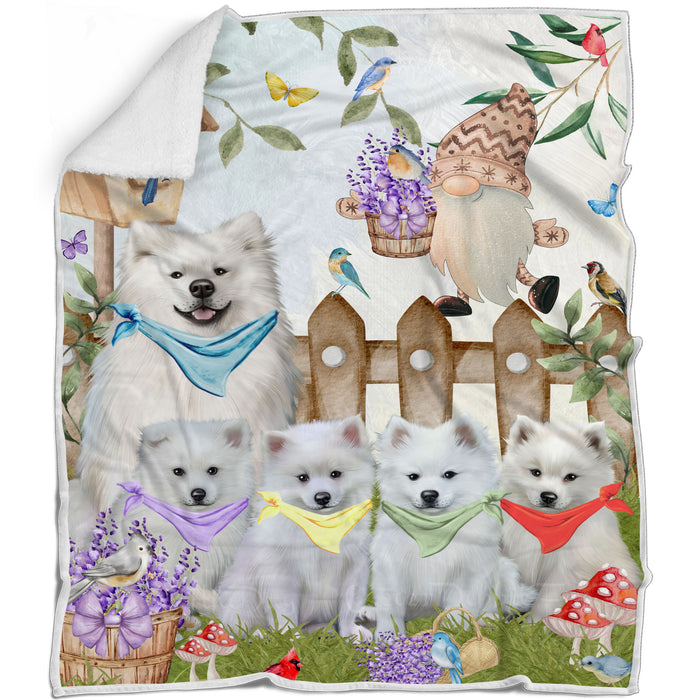 American Eskimo Bed Blanket, Explore a Variety of Designs, Personalized, Throw Sherpa, Fleece and Woven, Custom, Soft and Cozy, Dog Gift for Pet Lovers