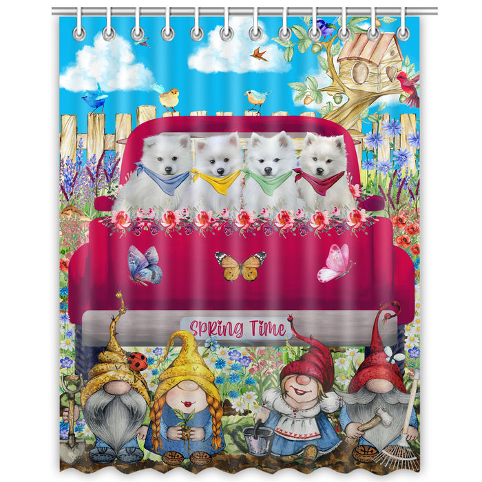 American Eskimo Shower Curtain: Explore a Variety of Designs, Custom, Personalized, Waterproof Bathtub Curtains for Bathroom with Hooks, Gift for Dog and Pet Lovers