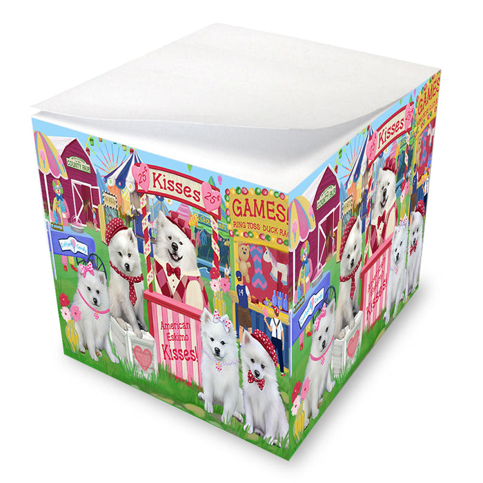 Carnival Kissing Booth American Eskimos Dog Note Cube NOC53844