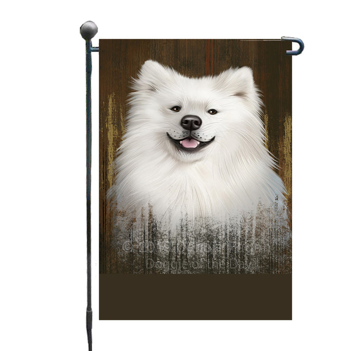Personalized Rustic American Eskimo Dog Custom Garden Flag GFLG63392