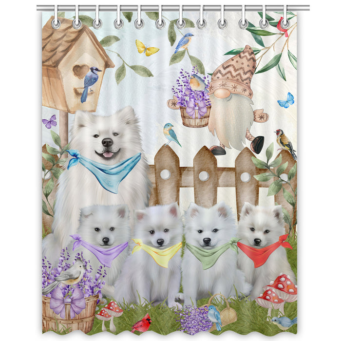 American Eskimo Shower Curtain: Explore a Variety of Designs, Personalized, Custom, Waterproof Bathtub Curtains for Bathroom Decor with Hooks, Pet Gift for Dog Lovers