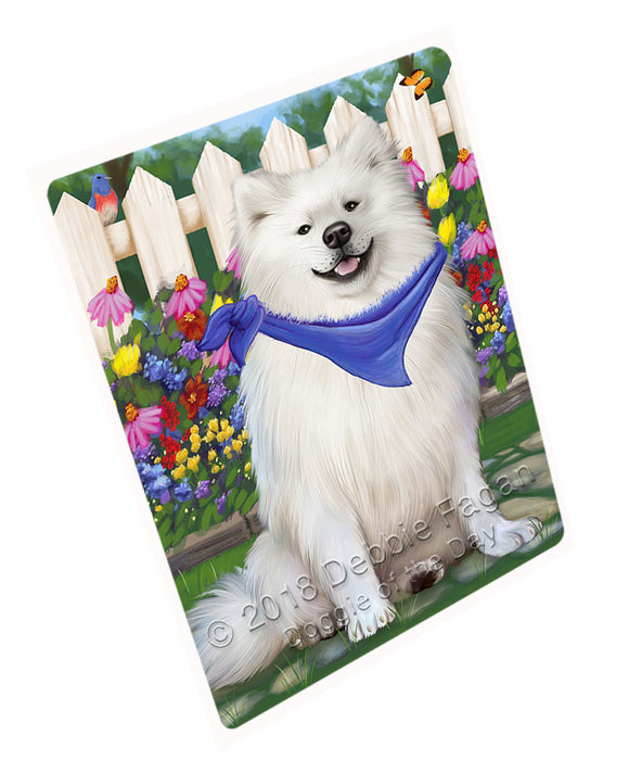 Spring Floral Alaskan Malamute Dog Tempered Cutting Board C53139