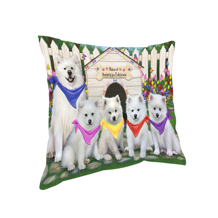 Spring Dog House American Eskimos Dog Pillow PIL54892