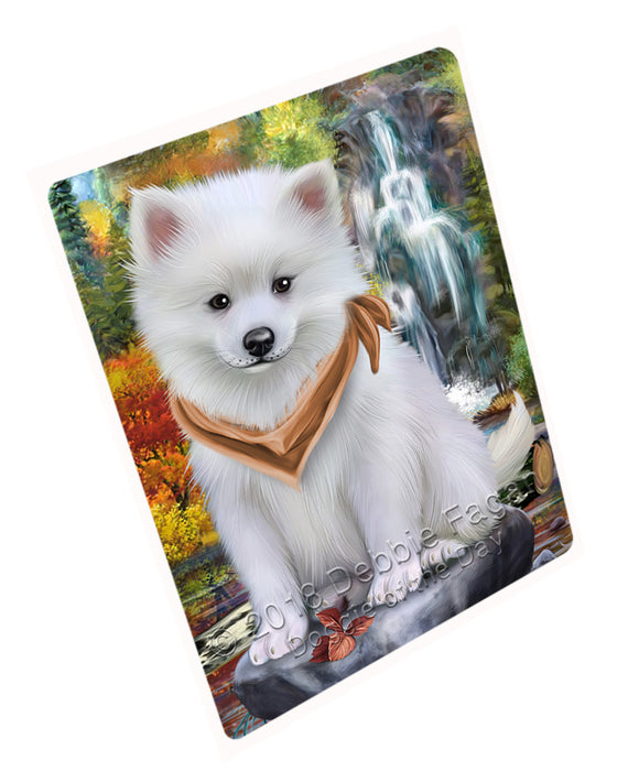 Scenic Waterfall American Eskimo Dog Magnet Mini (3.5" x 2") MAG52881