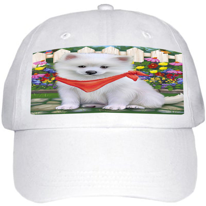 Spring Floral American Eskimo Dog Ball Hat Cap HAT53013