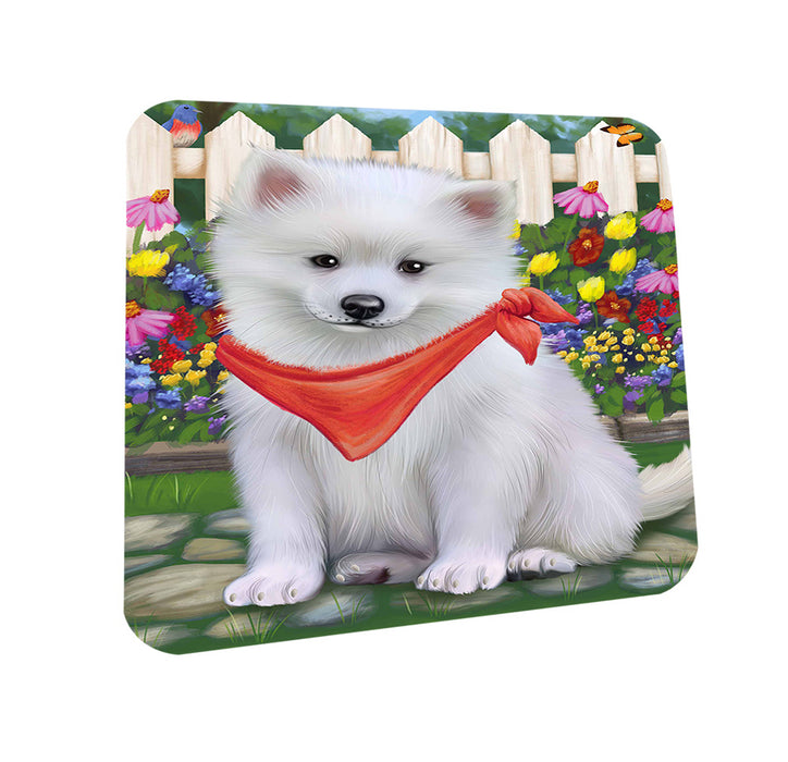 Spring Floral American Eskimo Dog Coasters Set of 4 CST49719