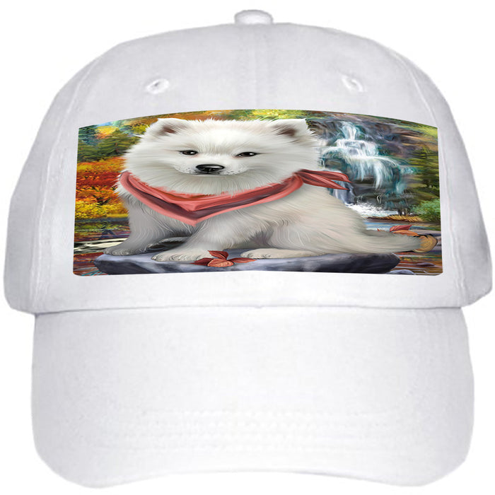 Scenic Waterfall American Eskimo Dog Ball Hat Cap HAT52749
