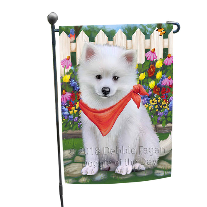 Spring Floral American Eskimo Dog Garden Flag GFLG49589