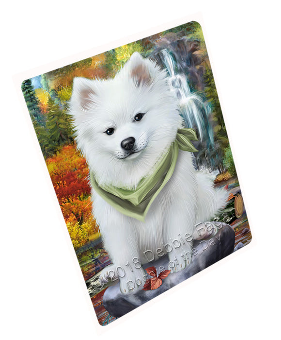 Scenic Waterfall American Eskimo Dog Magnet Mini (3.5" x 2") MAG52890