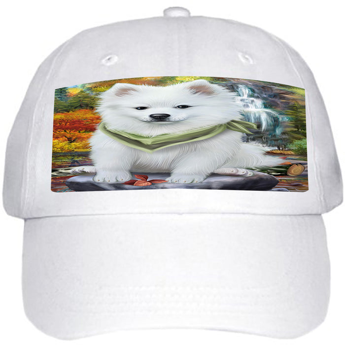 Scenic Waterfall American Eskimo Dog Ball Hat Cap HAT52755