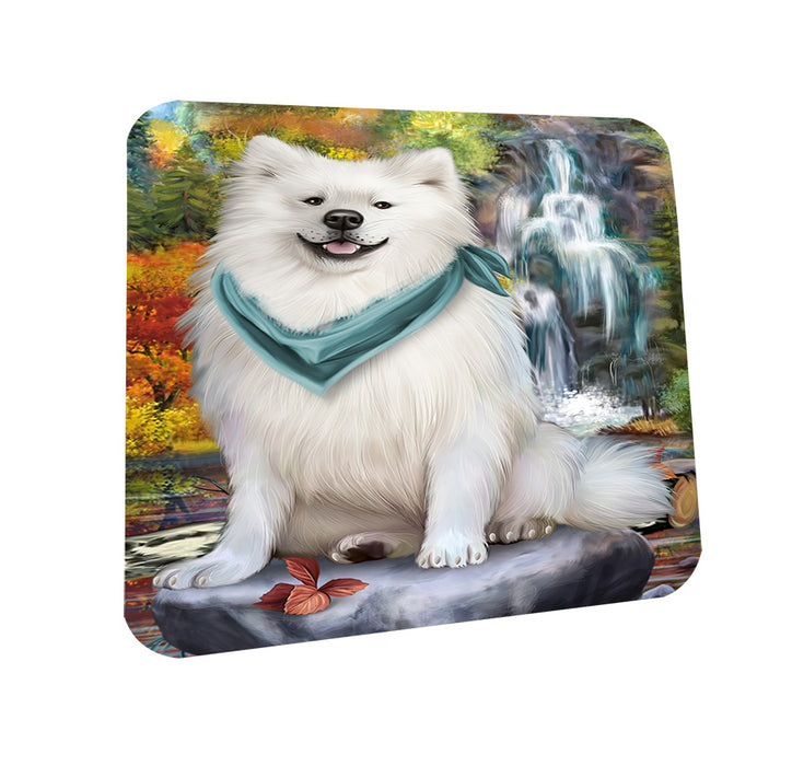 Scenic Waterfall American Eskimo Dog Coasters Set of 4 CST49584