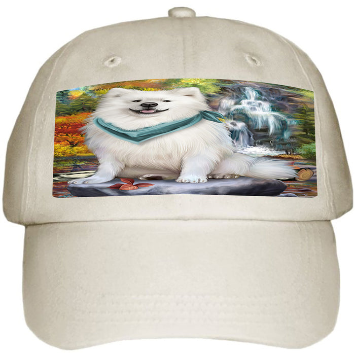 Scenic Waterfall American Eskimo Dog Ball Hat Cap HAT52758