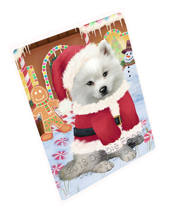 Christmas Gingerbread House Candyfest American Eskimo Dog Large Refrigerator / Dishwasher Magnet RMAG99066