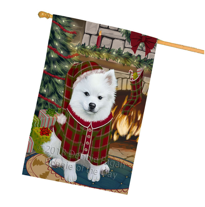 The Stocking was Hung American Eskimo Dog House Flag FLG55589