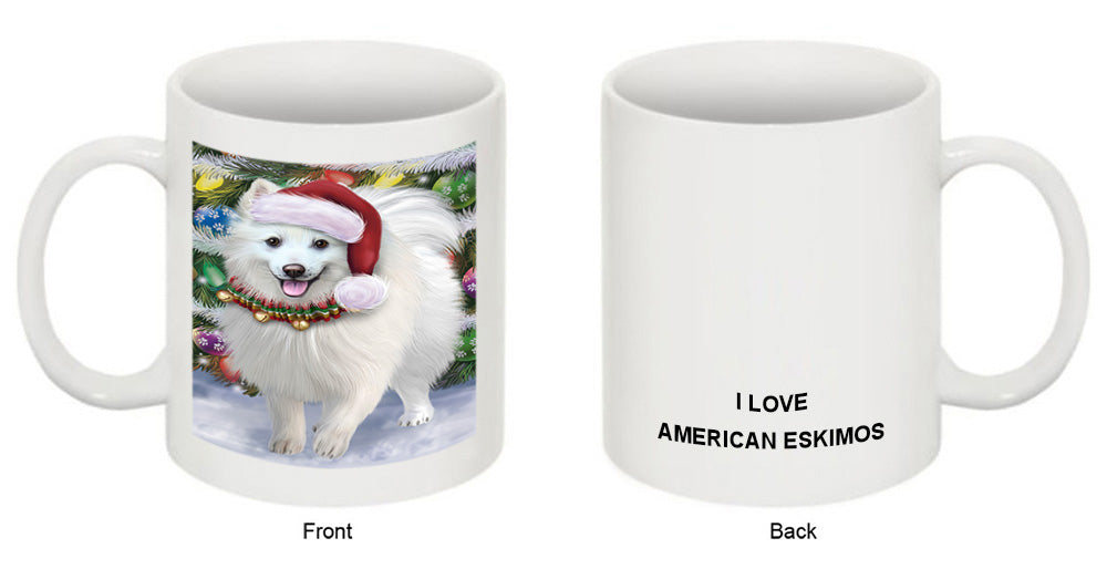 Trotting in the Snow American Eskimo Dog Coffee Mug MUG49954