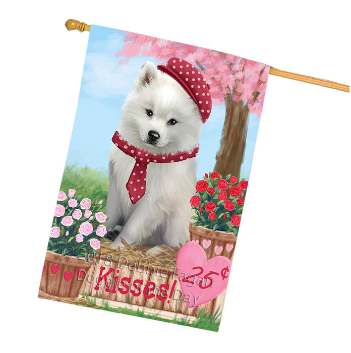 Rosie 25 Cent Kisses American Eskimo Dog House Flag FLG56471