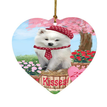 Rosie 25 Cent Kisses American Eskimo Dog Heart Christmas Ornament HPOR56143