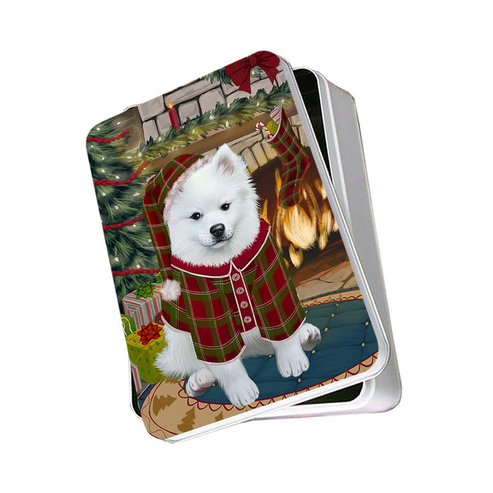The Stocking was Hung American Eskimo Dog Photo Storage Tin PITN55103
